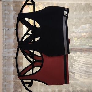 New Balance, Set of 2 Sports Bras, Size Large, Rust & Black
